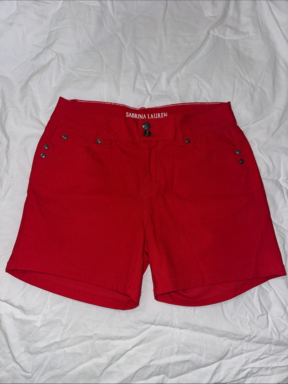 Sabrina Lauren Women's Vibrant Red Bermuda Shorts
